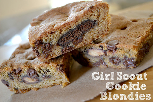 Girl Scout Cookie Blondies with Thin Mints and Tagalogs by Mommy Testers
