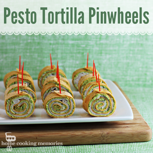 Pesto Tortilla Pinwheels Recipe - Home Cooking Memories