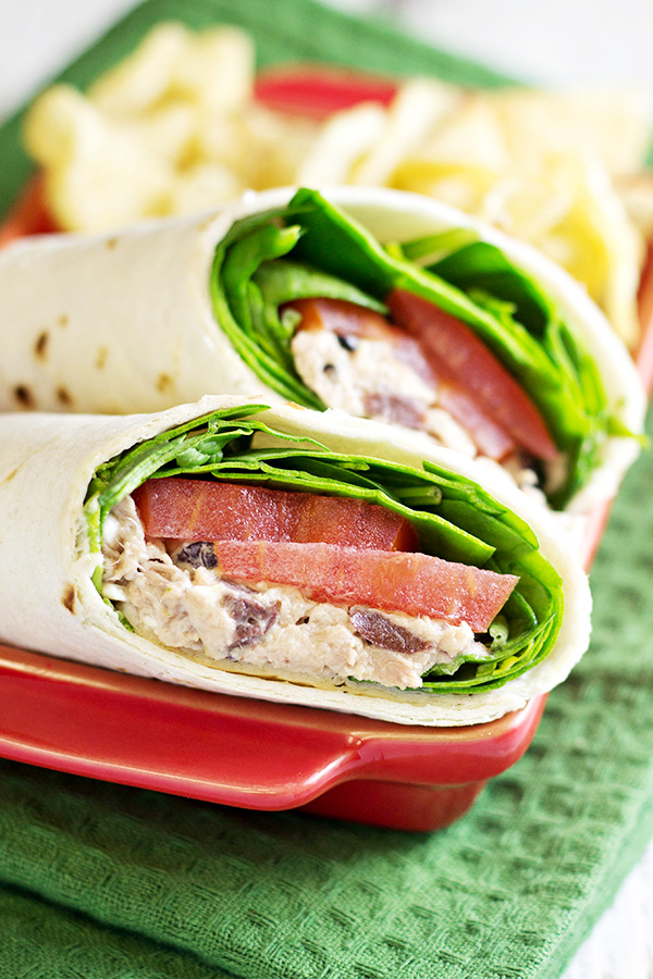 Greek Tuna Salad Wraps Recipe - Home Cooking Memories