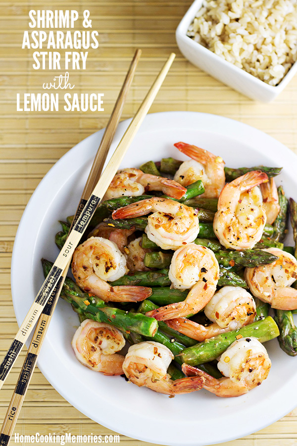 This quick and easy Shrimp and Asparagus Stir Fry with Lemon Sauce recipe is full of amazing flavor -- and it's good for you too! 