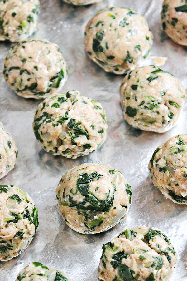 Baked Turkey Meatballs with Spinach Recipe