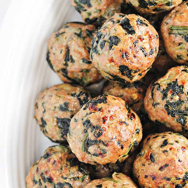 Baked Turkey Meatballs with Spinach Recipe