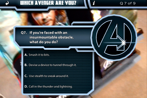 Avengers Augmented Reality App Game - What Avenger Are You?