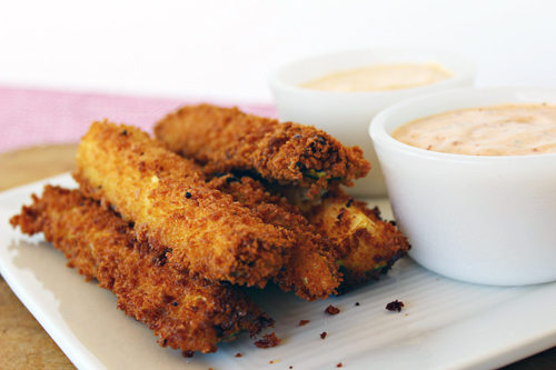 Fried Zucchini with Chipotle Ranch Dip & Parmesan Cheese Ranch Dip
