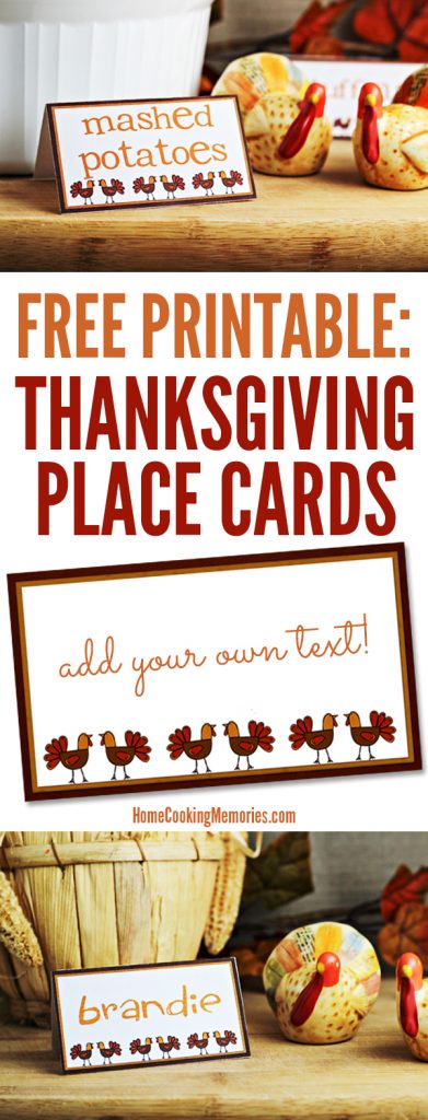 Free Printables: Thanksgiving Place Cards Home Cooking Memories
