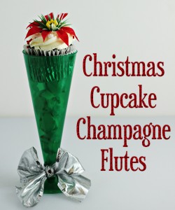 Christmas Cupcake Holders (using champagne flutes)