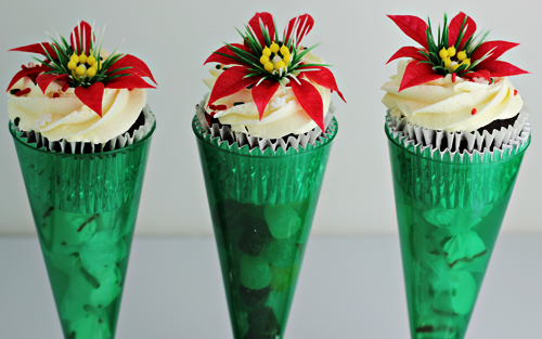 Christmas Cupcake Holders (in champagne flutes)