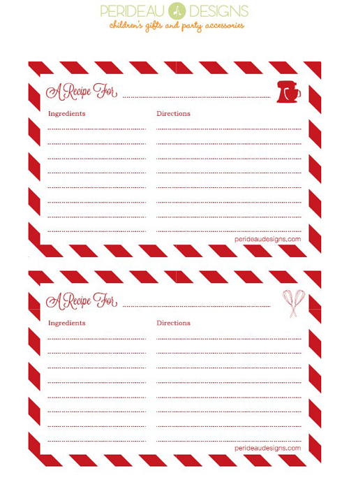 Celebrations at Home free printable recipe cards