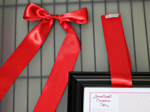 Framed Recipe Cards with Ribbon
