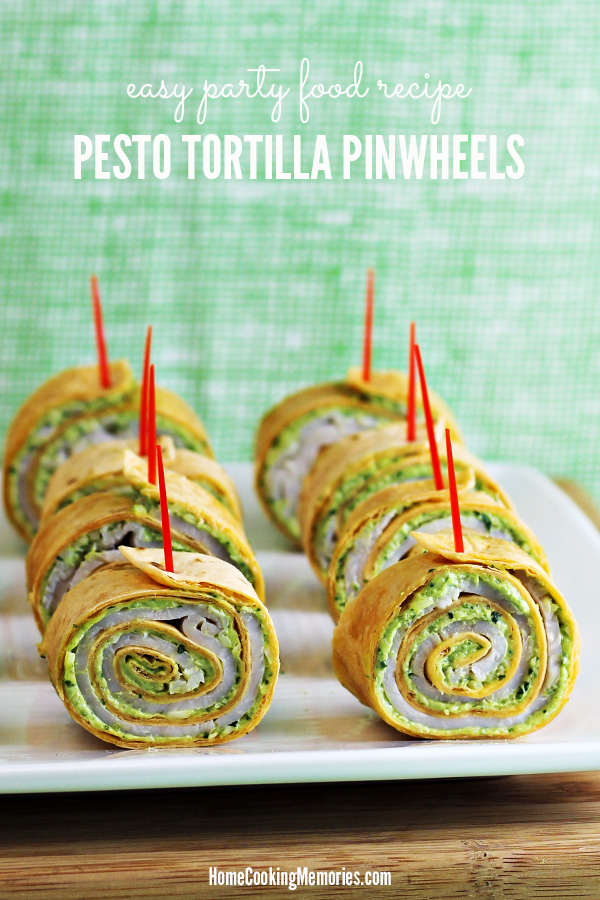 Easy Party Food: Pesto Tortilla Pinwheels Recipe 