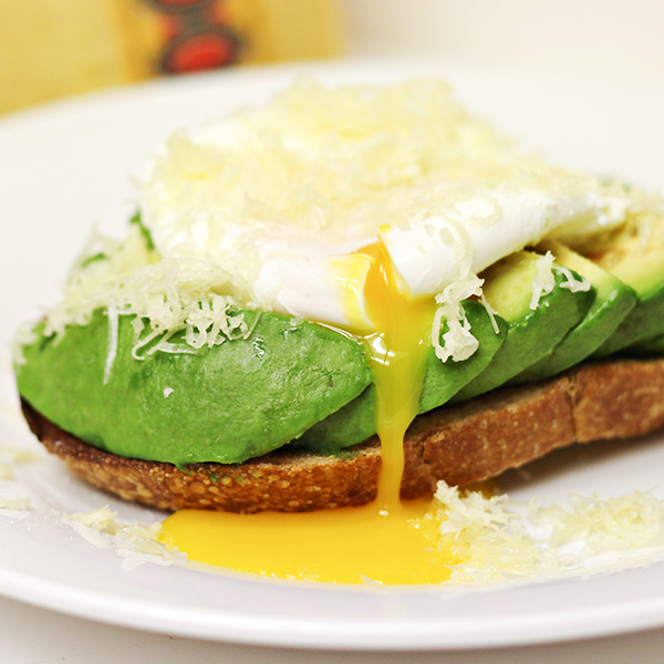 Poached Egg and Avocado on Sourdough Toast with Jarsberg Cheese Recipe