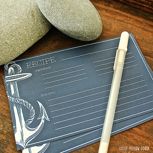 Anchor Recipe Cards by Little Yellow Couch