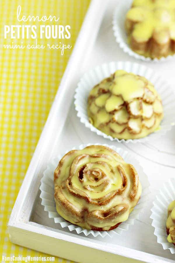 Lemon Petits Fours Recipe - delightful little lemon cakes with lemon glaze. Perfect for Mother's Day, baby showers, bridal showers, tea parties, and more!