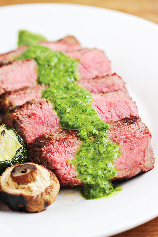 Grilled Steaks with Chimichurri Sauce Recipe
