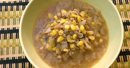 Asian Corn Cabbage Soup by Healthy Slow Cooking