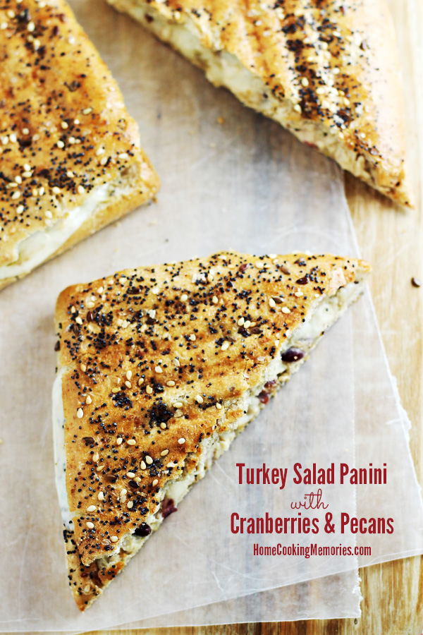 Turkey Salad Panini with Cranberries and Pecans