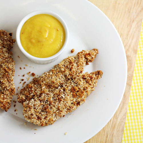 Coconut Chicken Tenders with Easy Mango Dipping Sauce