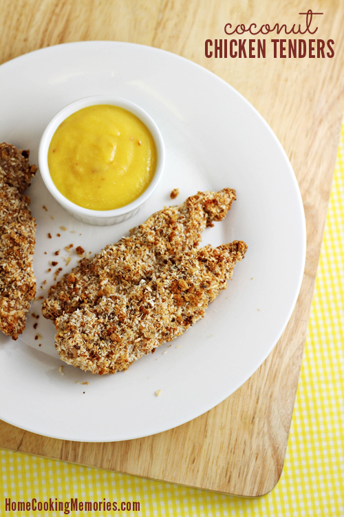 These quick and easy Coconut Chicken Tenders are healthy and delicious! Featuring 100% whole wheat breadcrumbs and coconut flakes, these oven-baked dippers are a favorite of all ages.