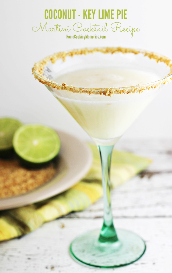 Coconut-Key Lime Pie Martini Cocktail Recipe - if you're a fan of both coconut and key lime, this is the cocktail recipe for you!