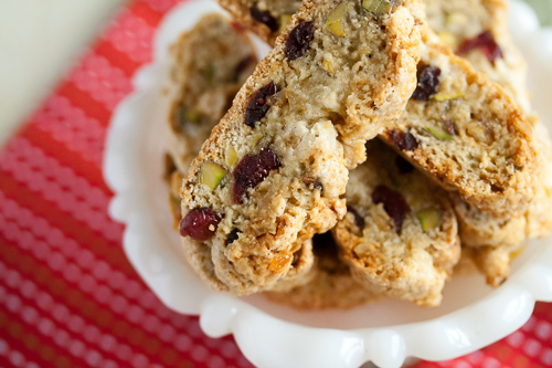 Cranberry-Pistachio Christmas Biscotti from Crumb