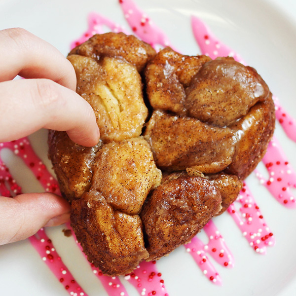 Heart Shaped Monkey Bread for Valentine's Day