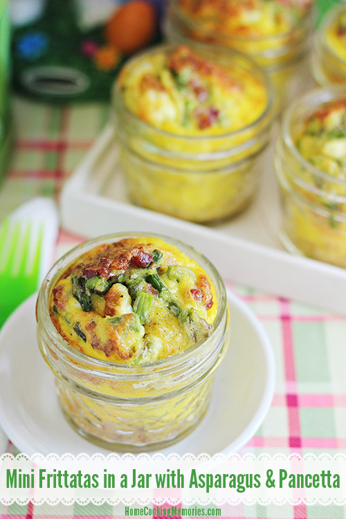 Mini Frittatas in a Jar with Asparagus & Pancetta - a delicious idea for your Easter brunch, that are also cute, easy to make, and perfect for Springtime. #FreshTake #shop