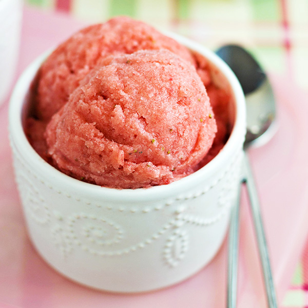 Strawberry Sorbet Recipe (no ice cream maker needed)