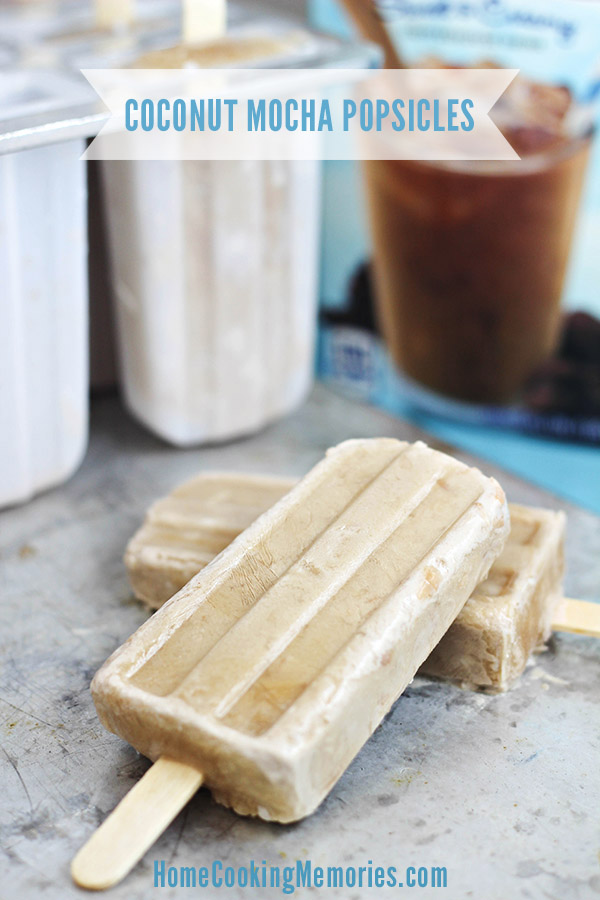 Coconut Mocha Popsicles - an easy frozen treat with only 3 ingredients! A must for anyone who loves coffee and coconut.