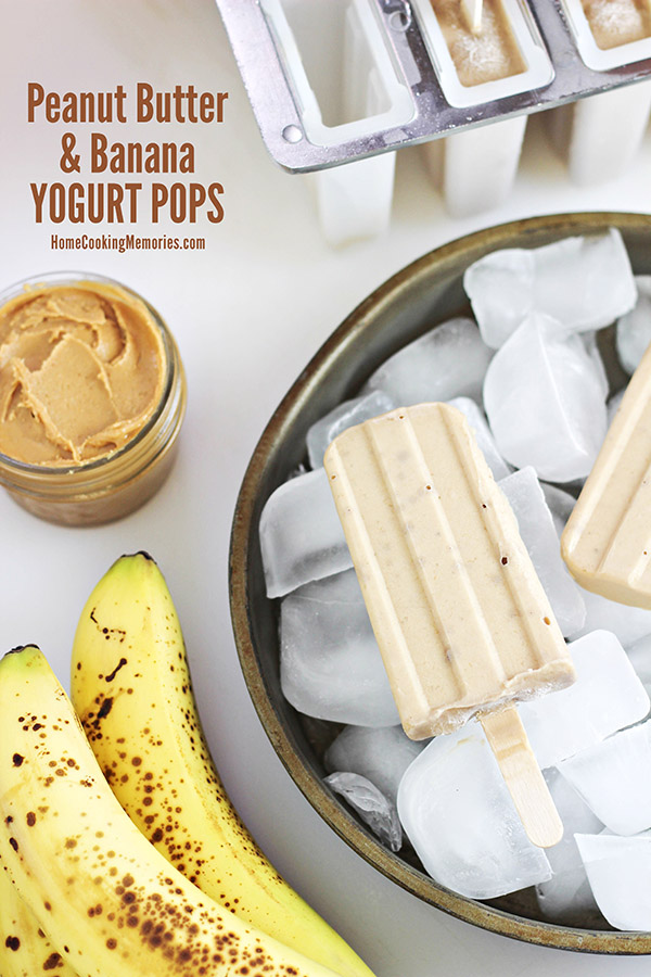 Peanut Butter and Banana Yogurt Pops - this frozen treat is healthy, easy-to-make, and only needs 4 ingredients!