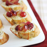 Grape Crostini Appetizer with Blue Cheese Spread & Honey