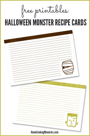Free Printable Recipe Cards for Halloween - Home Cooking Memories