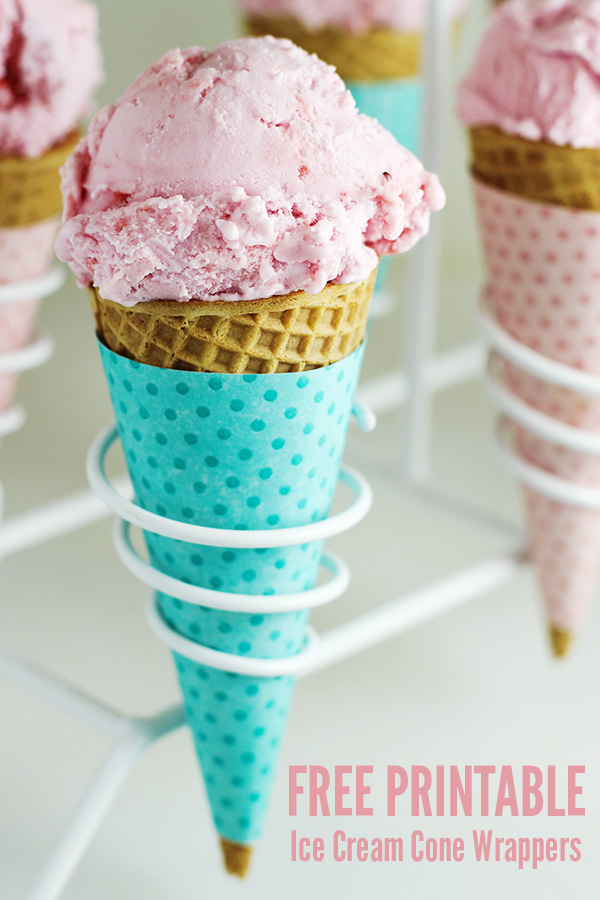 Free Printable - Ice Cream Cone Wrappers 2