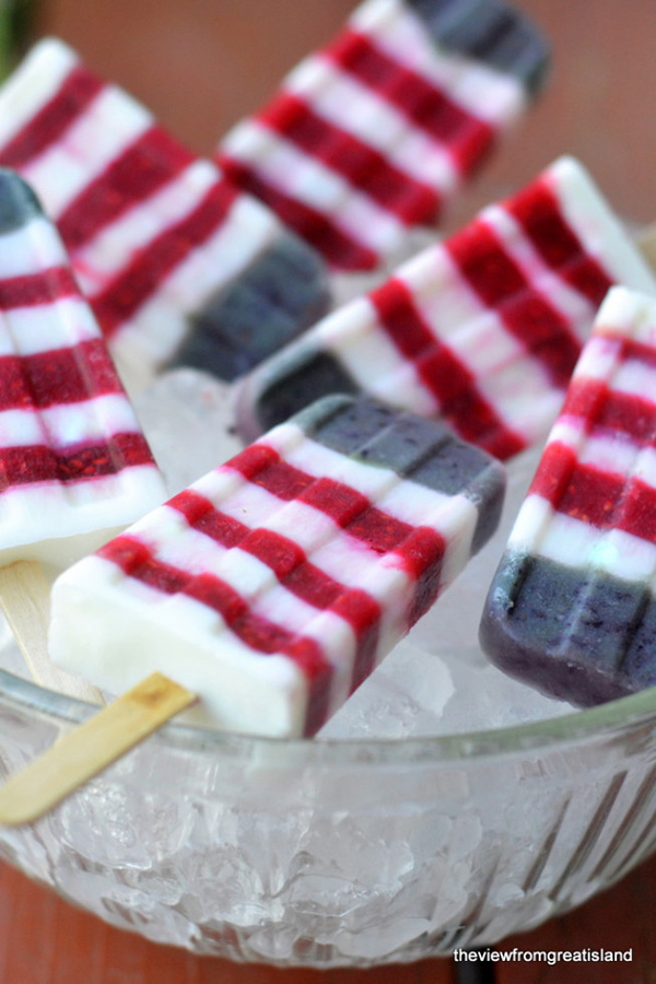 Red White and Blueberry Popsicles from The View from Great Island