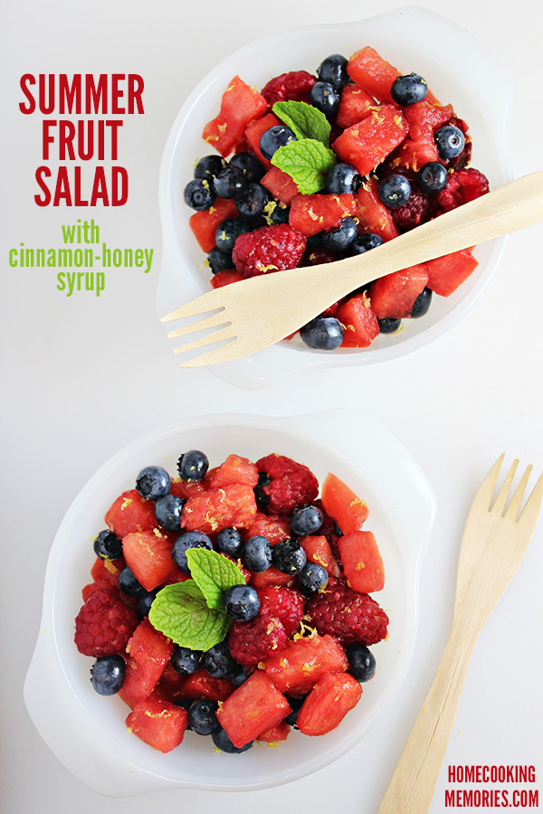 Summer Fruit Salad with Cinnamon-Honey Syrup
