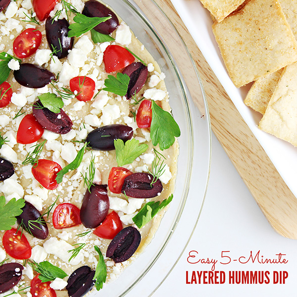Easy 5-Minute Layered Hummus Dip Recipe 