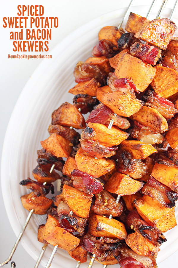 Sugar and spice and everything nice...that's what this Spiced Sweet Potato and Bacon Skewers recipe is made of! An easy side dish, perfect for fall.