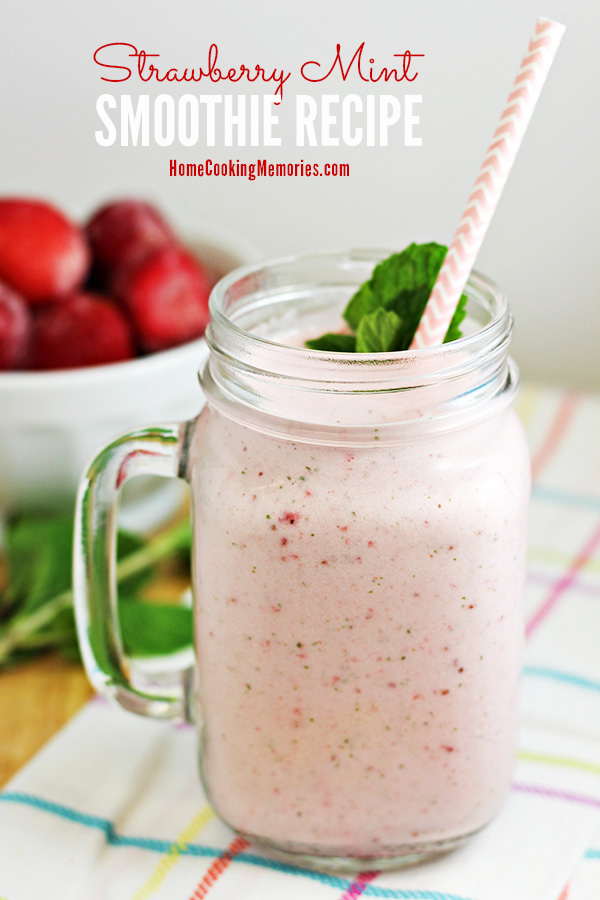 Start your day with this delicious Strawberry Mint Smoothie recipe! Blended with frozen strawberries, fresh mint leaves, yogurt, milk, and honey, this is a smoothie you'll want everyday!