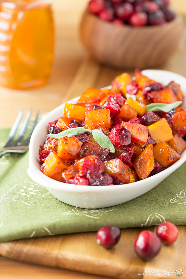 Roasted Butternut Squash with Cranberries by Cooking on the Front Burners