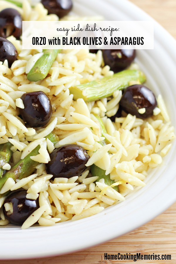 Orzo with Black Olives and Asparagus Recipe