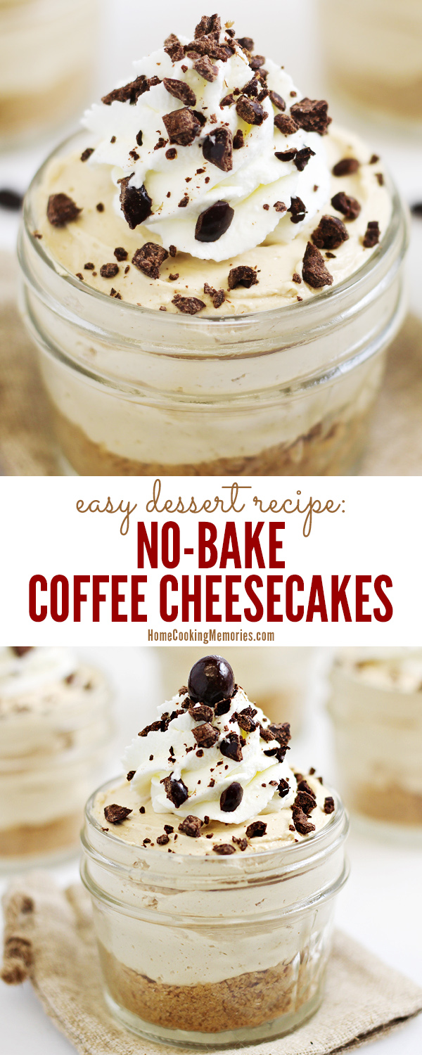 Easy No Bake Coffee Cheesecakes Recipe