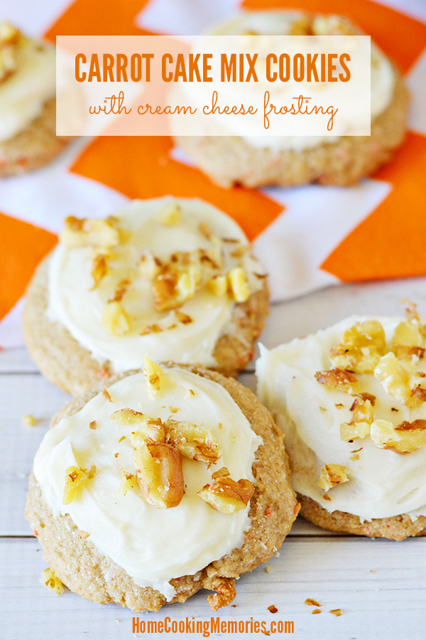 Carrot Cake Mix Cookies Recipe with Cream Cheese Frosting