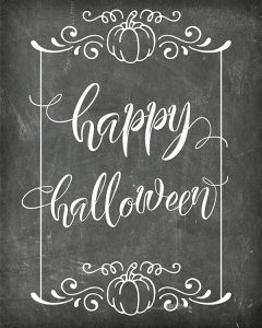 Free Printable "Happy Halloween" Chalkboard Art - Home Cooking Memories