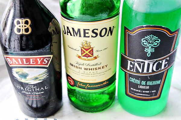 Ingredients for Mint Irish Iced Coffee Cocktail Recipe