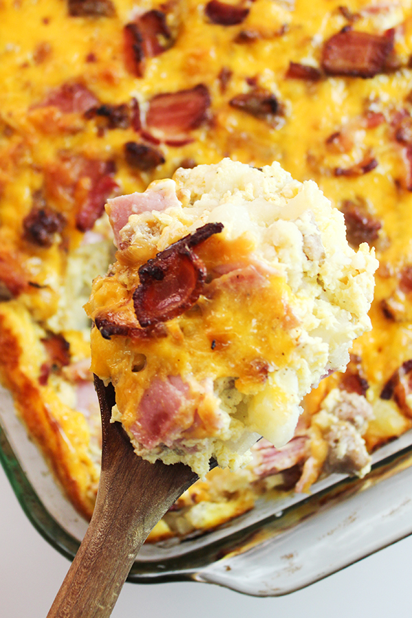 Cheesy 3-Meat Breakfast Casserole Recipe - Home Cooking Memories