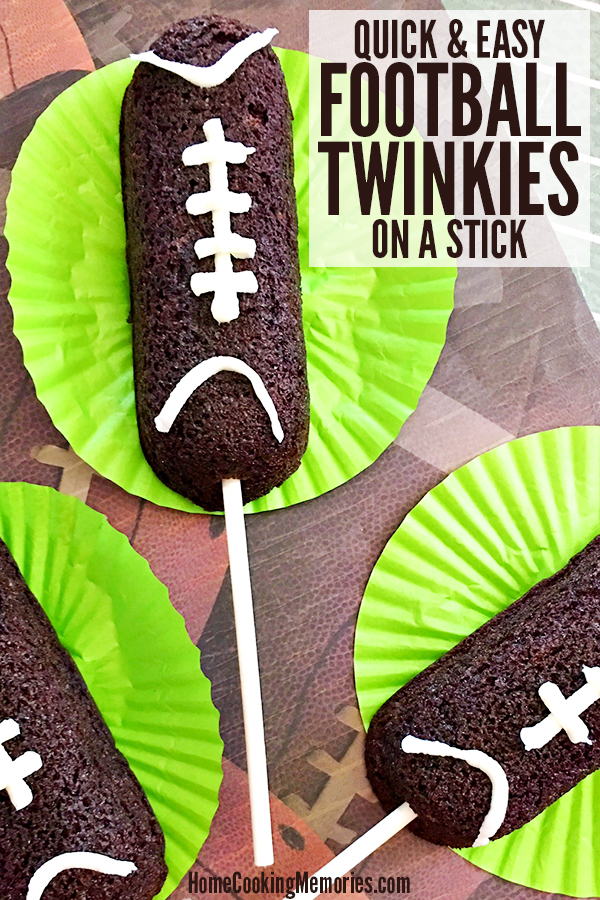 Easy Football Twinkies on a Stick