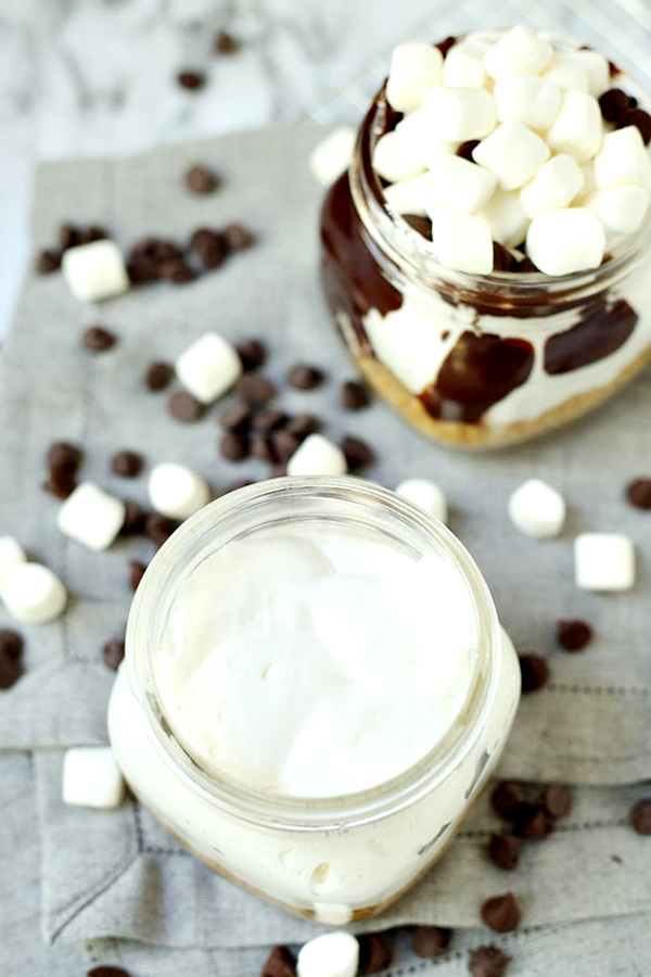 S'mores in a Jar Recipe - Marshmallow Layer