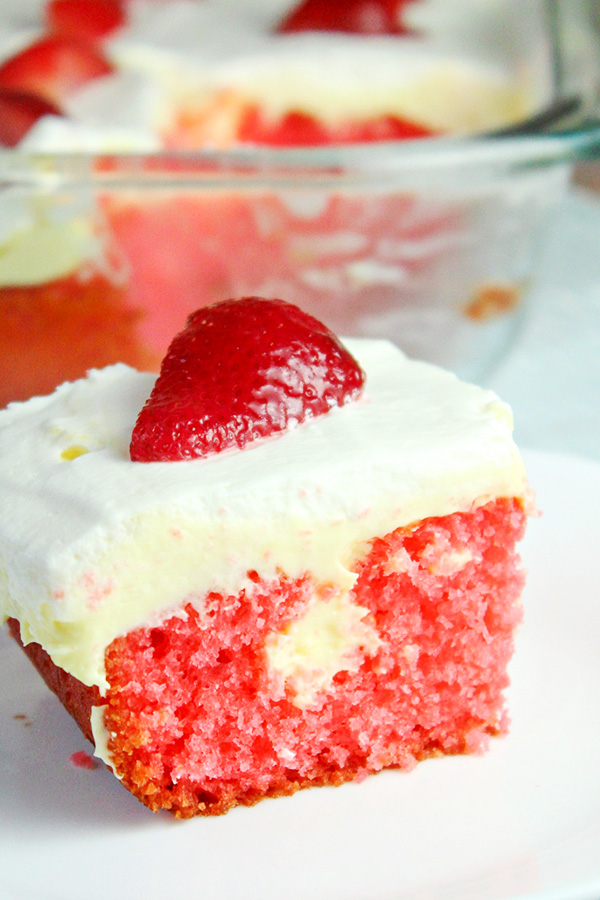 Lemon Strawberry Poke Cake Recipe - Home Cooking Memories