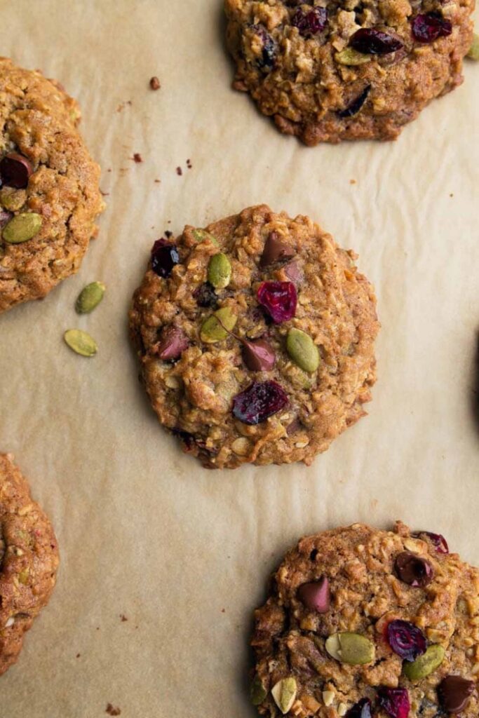 Change up your favorite fall cookies with these! They have pumpkin seeds, chocolate chips, oatmeal, and more! 