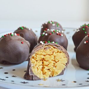 Check out our recipe for Christmas Peanut Butter Balls!