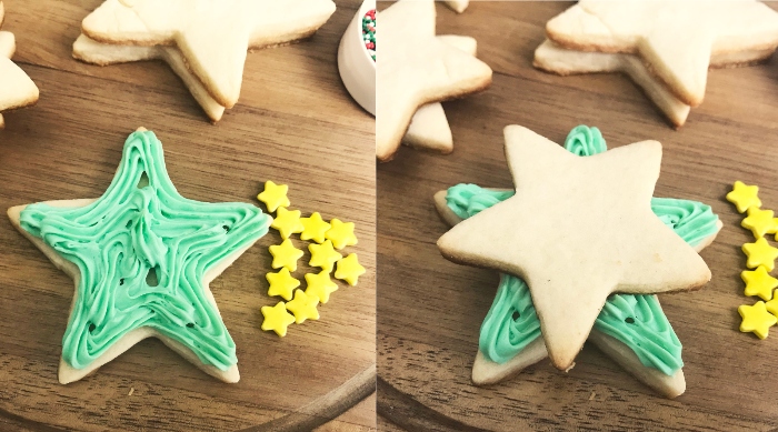 Using Green Frosting is very important to make this cookies so it can match the color of a tree!